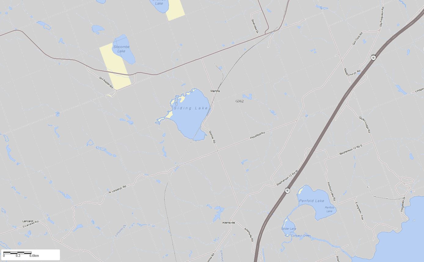 Crown Land Map of Siding Lake in Municipality of Huntsville and the District of Muskoka